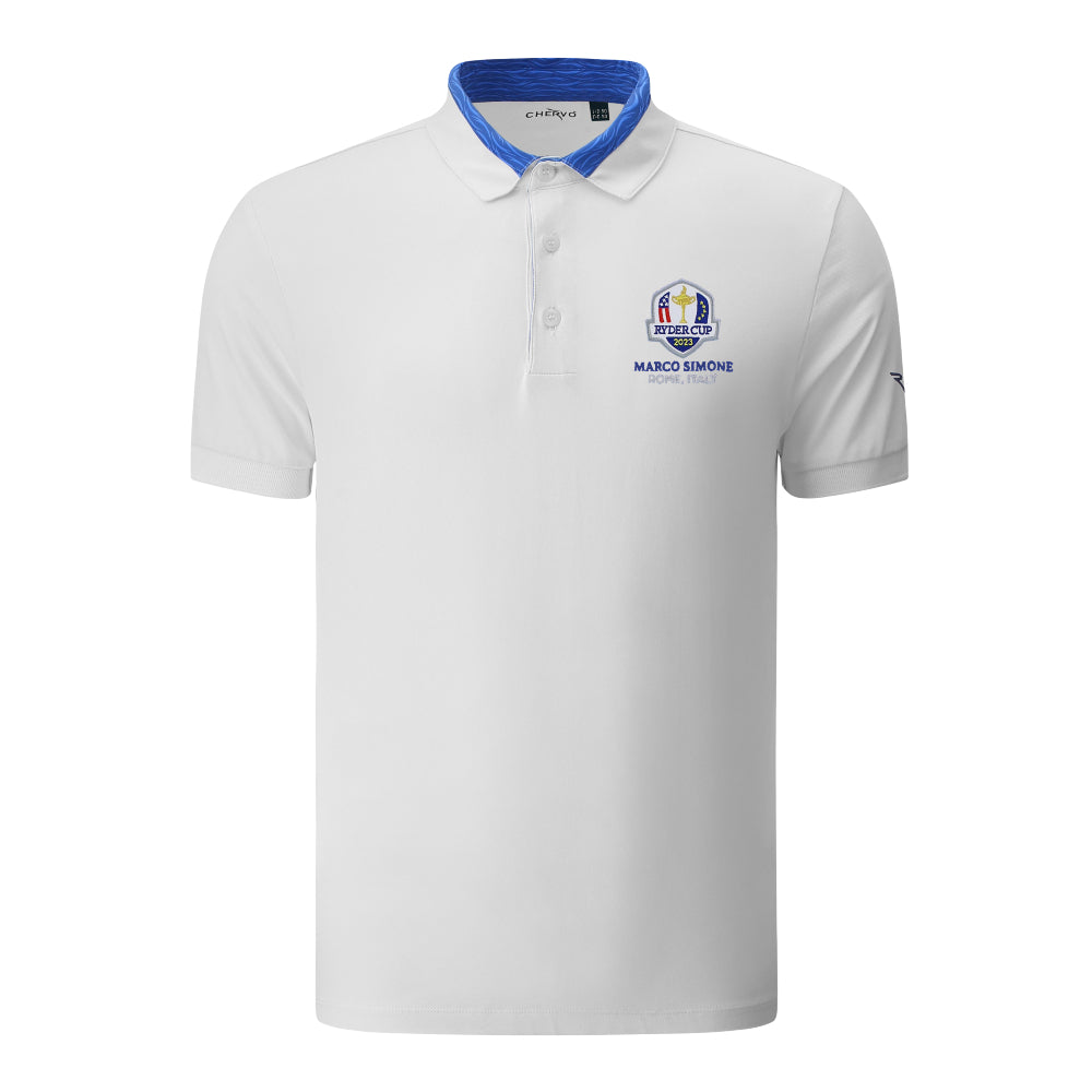 2023 Ryder Cup Chervò Men&#39;s White Polo Shirt Front