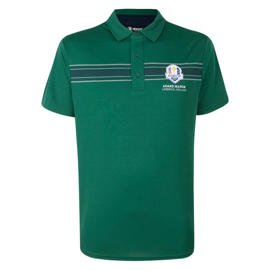 2027 Ryder Cup Abacus Men's Cruit  Chest Stripe Green Polo