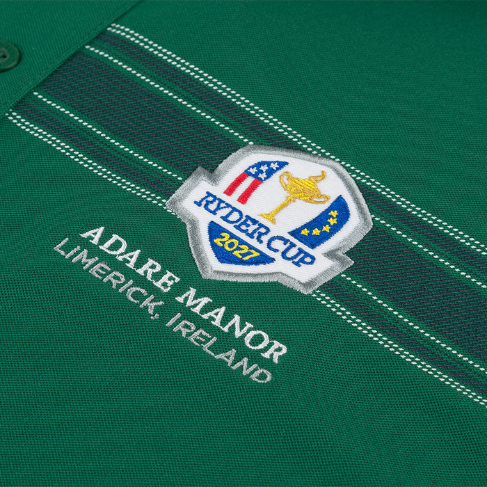 2027 Ryder Cup Abacus Men's Cruit  Chest Stripe Green Polo