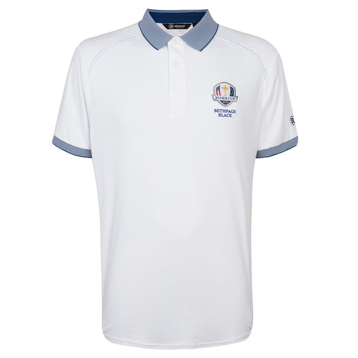 european ryder cup gear 2025 Ryder Cup Abacus Men's Hanbury White Polo Shirt – The Official European Ryder Cup Shop