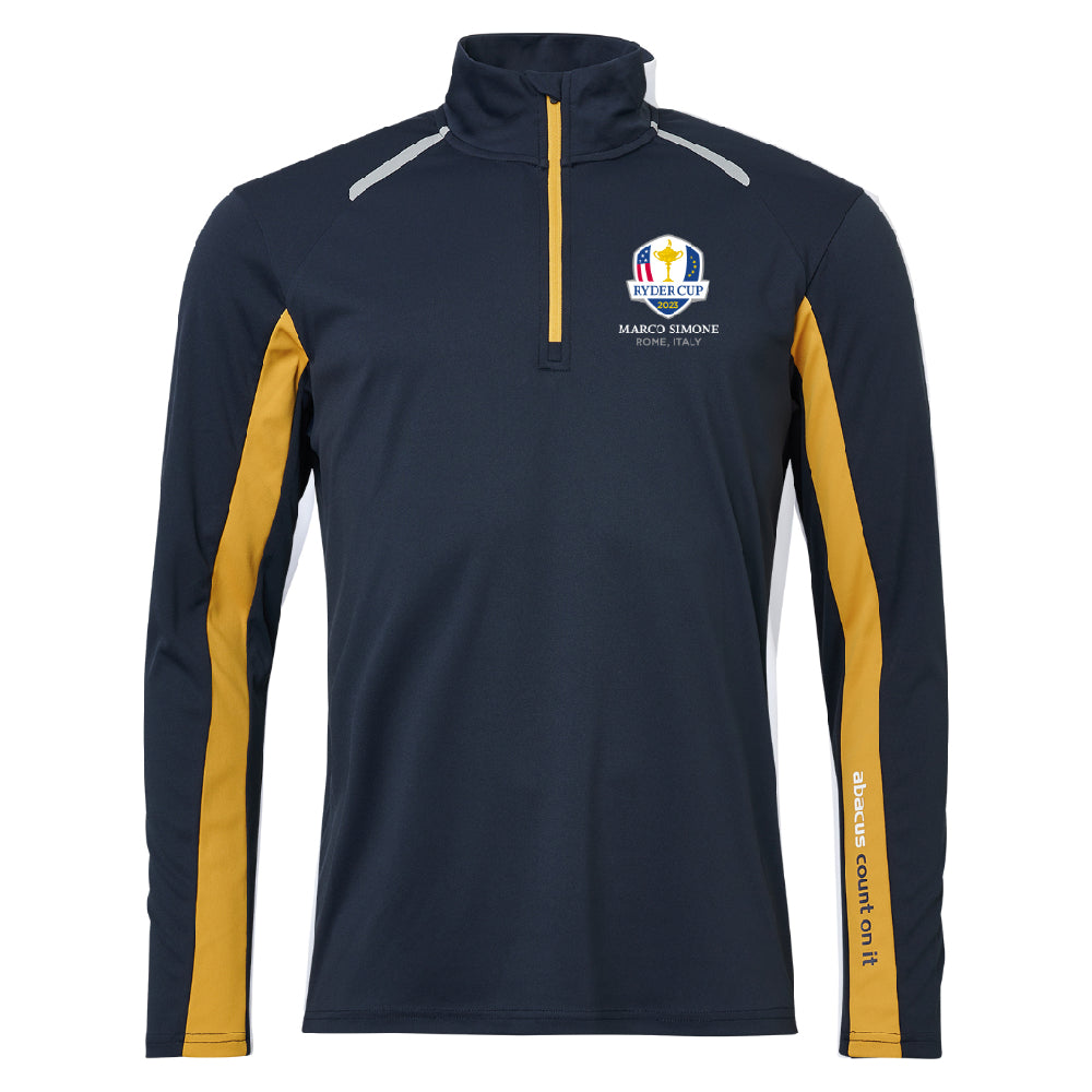 2023 Ryder Cup Abacus Men&#39;s Navy Cypress UV Longsleeve Polo Front