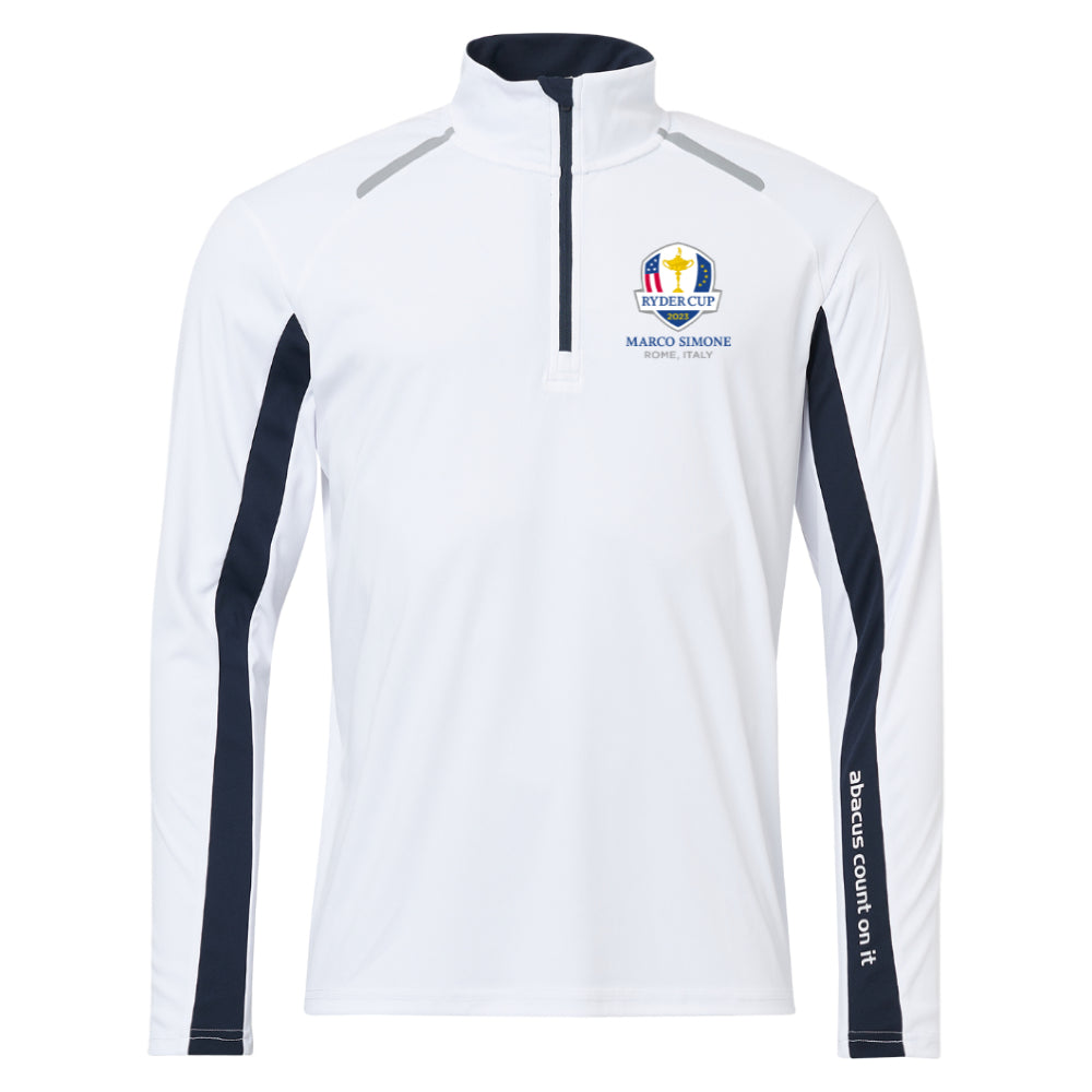 2023 Ryder Cup Abacus Men&#39;s White Cypress UV Longsleeve Polo Front