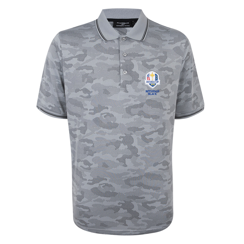 2025 Ryder Cup Glenmuir Men's Grey Camo Polo Shirt