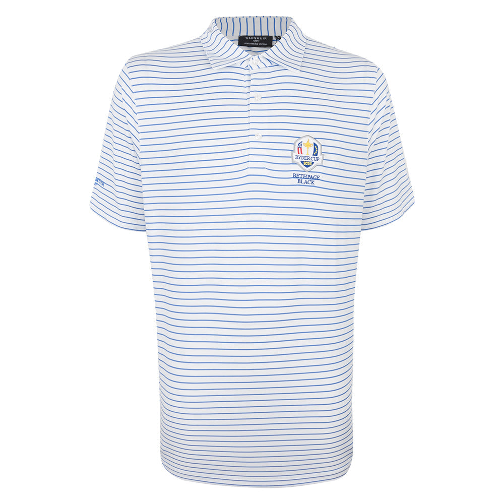 2025 Ryder Cup Glenmuir Men's White Stripe Polo Shirt