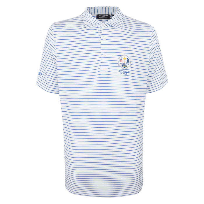2025 Ryder Cup Glenmuir Men's White Stripe Polo Shirt