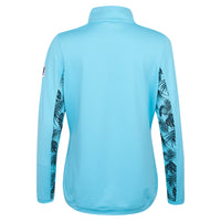 2027 Ryder Cup Glenmuir Women's Blue Tropical Print 1/2 Zip Mid Layer