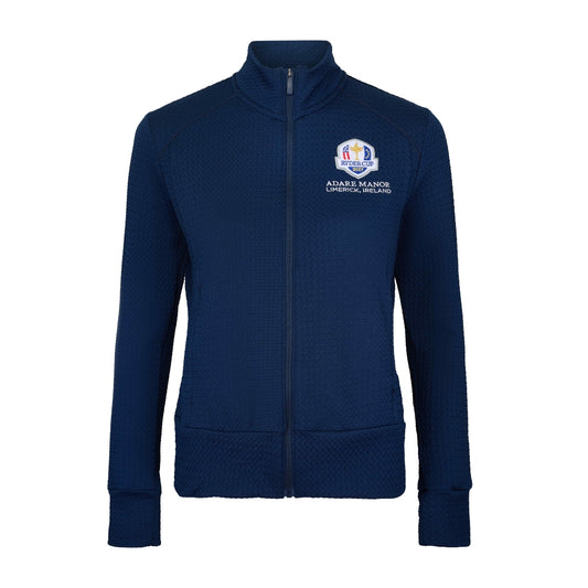 2027 Ryder Cup adidas Women's Navy Textured Full Zip Midlayer