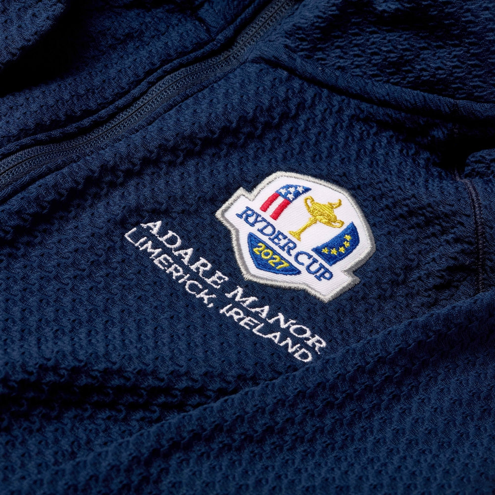 2027 Ryder Cup adidas Women's Navy Textured Full Zip Midlayer