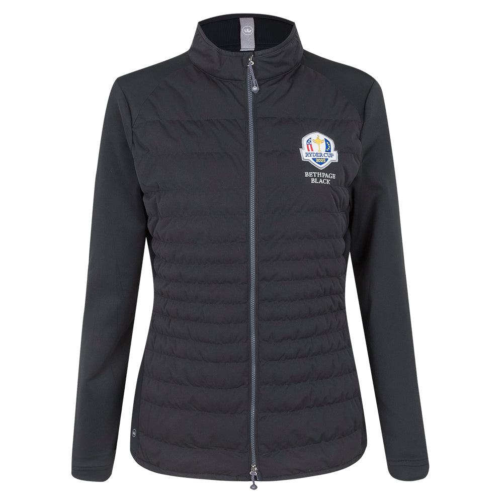 2025 Ryder Cup Peter Millar Women's Black Hybrid Jacket Front