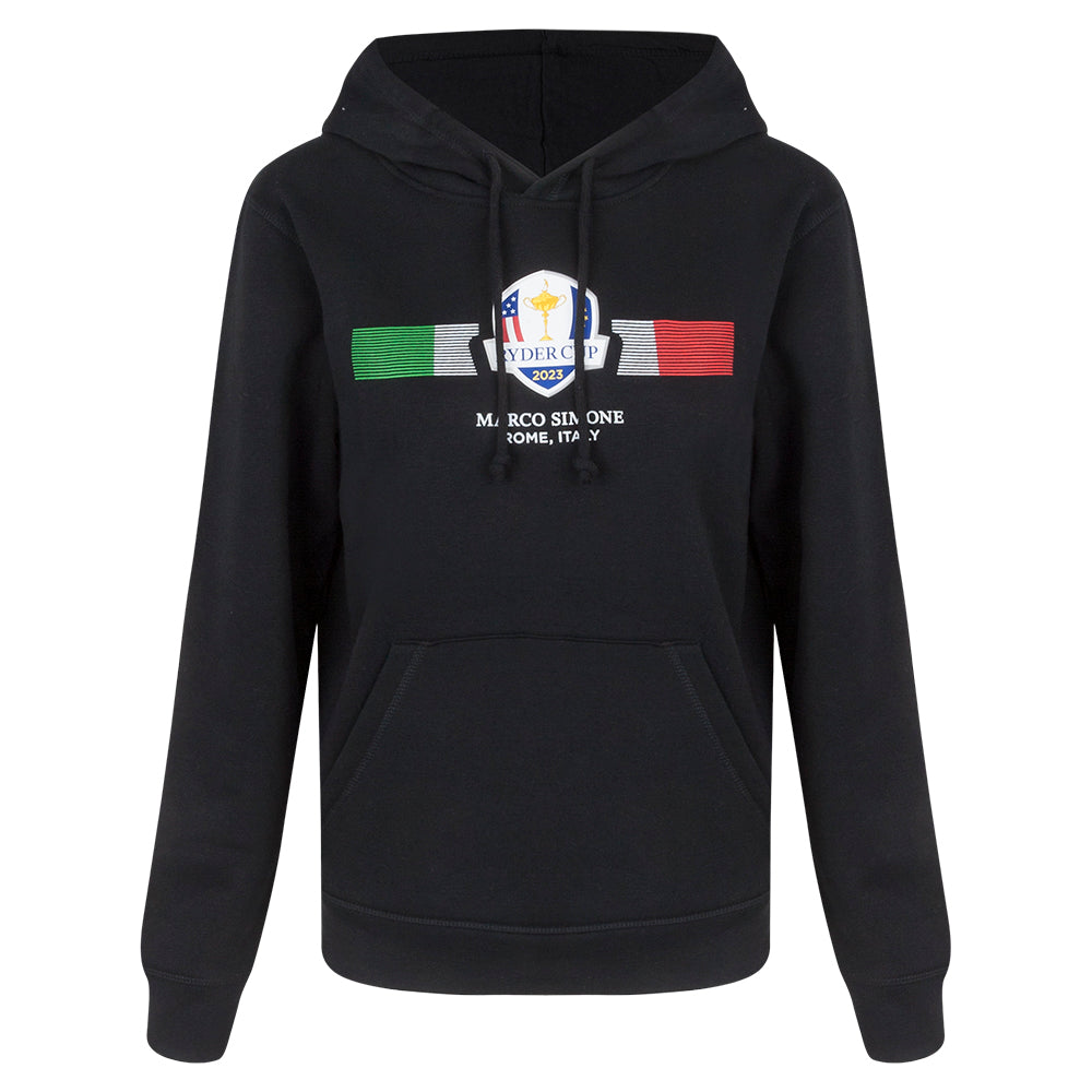 2023 Ryder Cup Women&#39;s Black Shield Hoodie Front