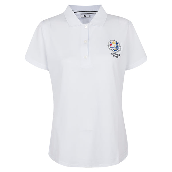 2025 Ryder Cup FootJoy Women's White Polo - The Official European Ryder ...