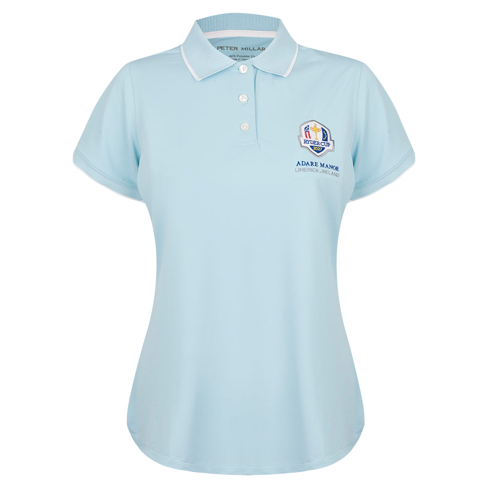 2027 Ryder Cup Peter Millar Women&#39;s Aqua Green Polo Shirt