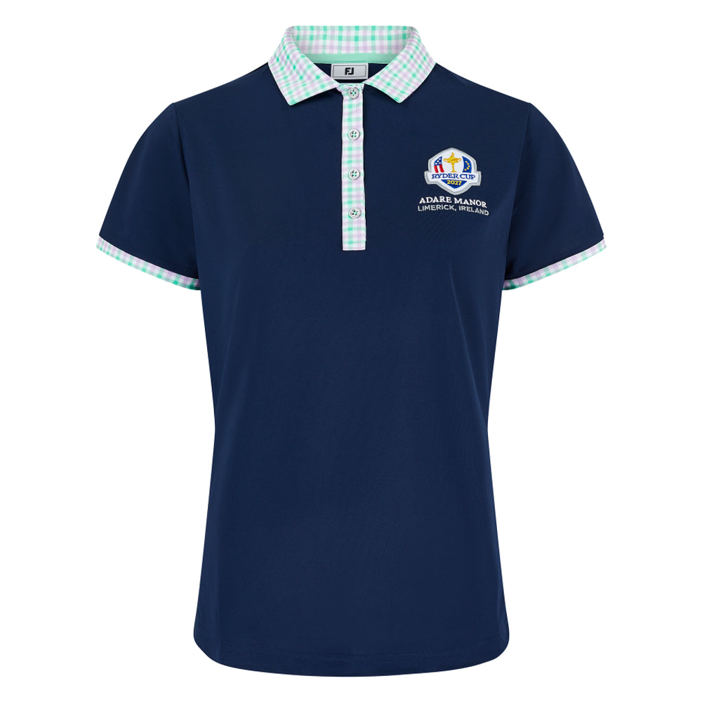 2027 Ryder Cup FootJoy Women&#39;s Gingham Collar Polo Shirt