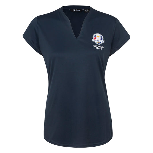 2025 Ryder Cup Abacus Women's Hammel Cup Sleeve Navy Polo Shirt