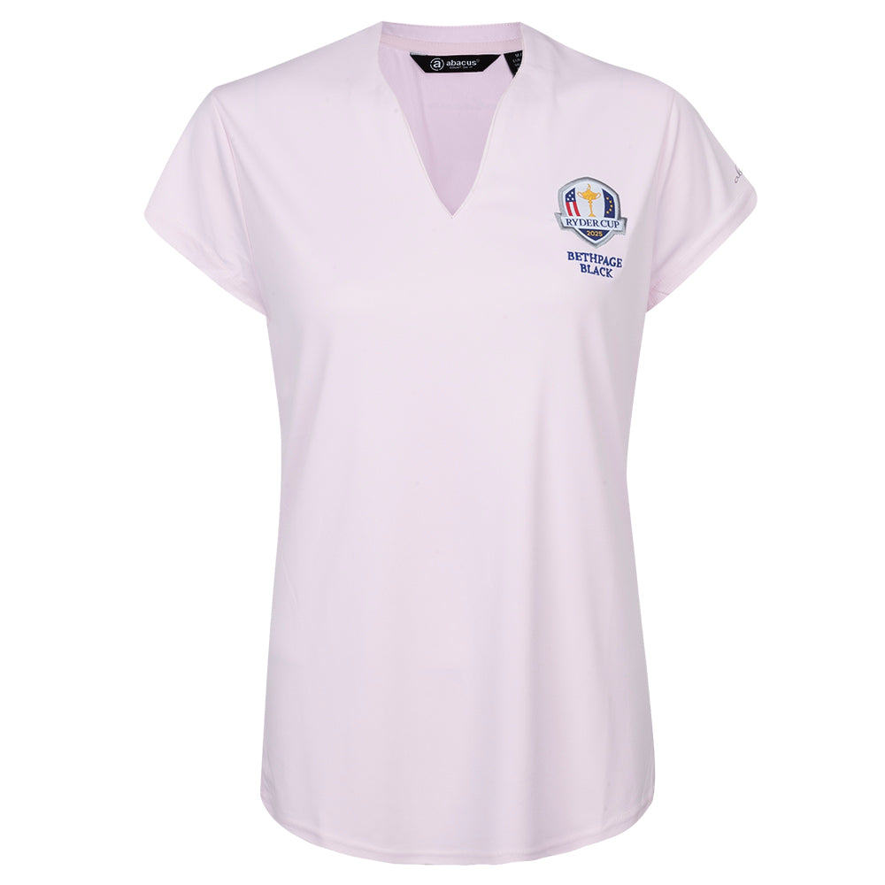 2025 Ryder Cup Abacus Women's Hammel Cup Sleeve Pink Polo Shirt