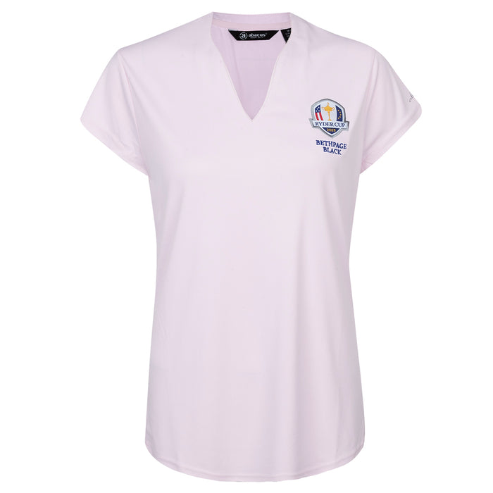 2025 Ryder Cup Abacus Women's Hammel Cup Sleeve Pink Polo Shirt