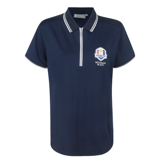 2025 Ryder Cup Glenmuir Women's Navy Tipped Polo Shirt