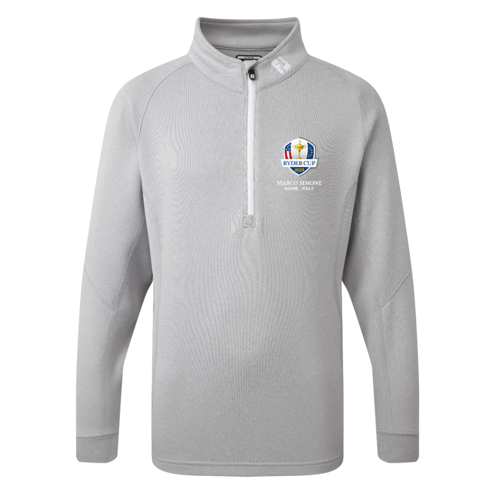2023 Ryder Cup FootJoy Youth Grey 1/4 Zip Mid Layer Front