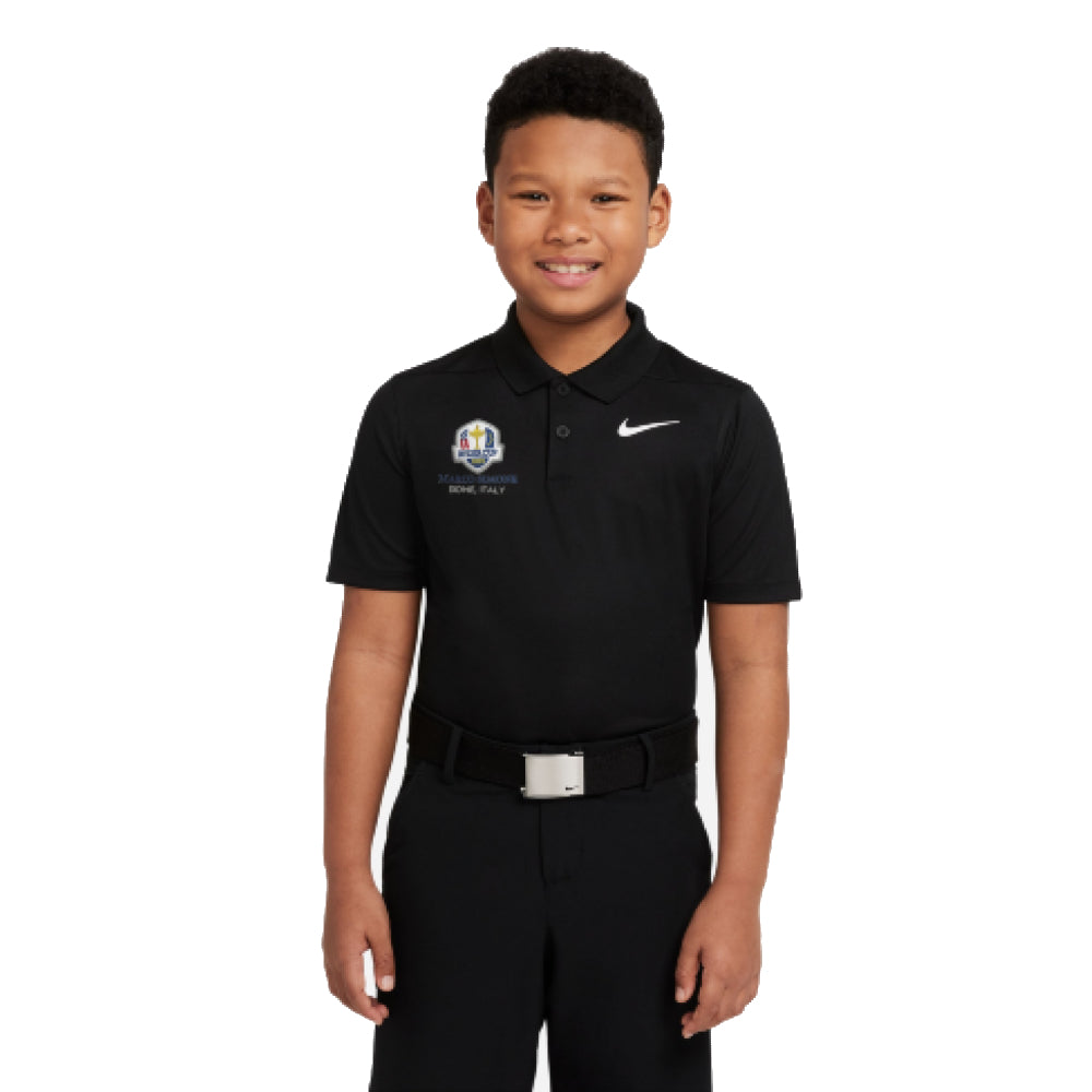 2023 Ryder Cup Nike Boys Black Victory Polo Front