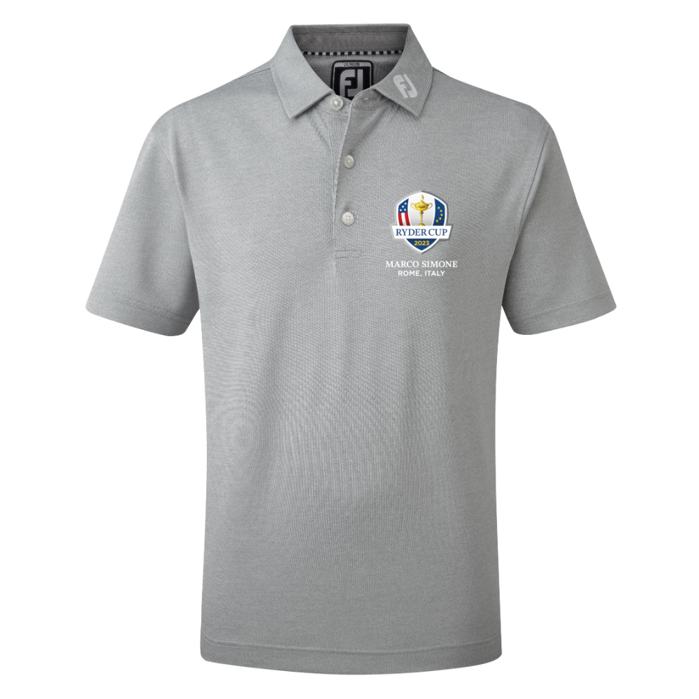 2023 Ryder Cup FootJoy Youth Grey Polo Front