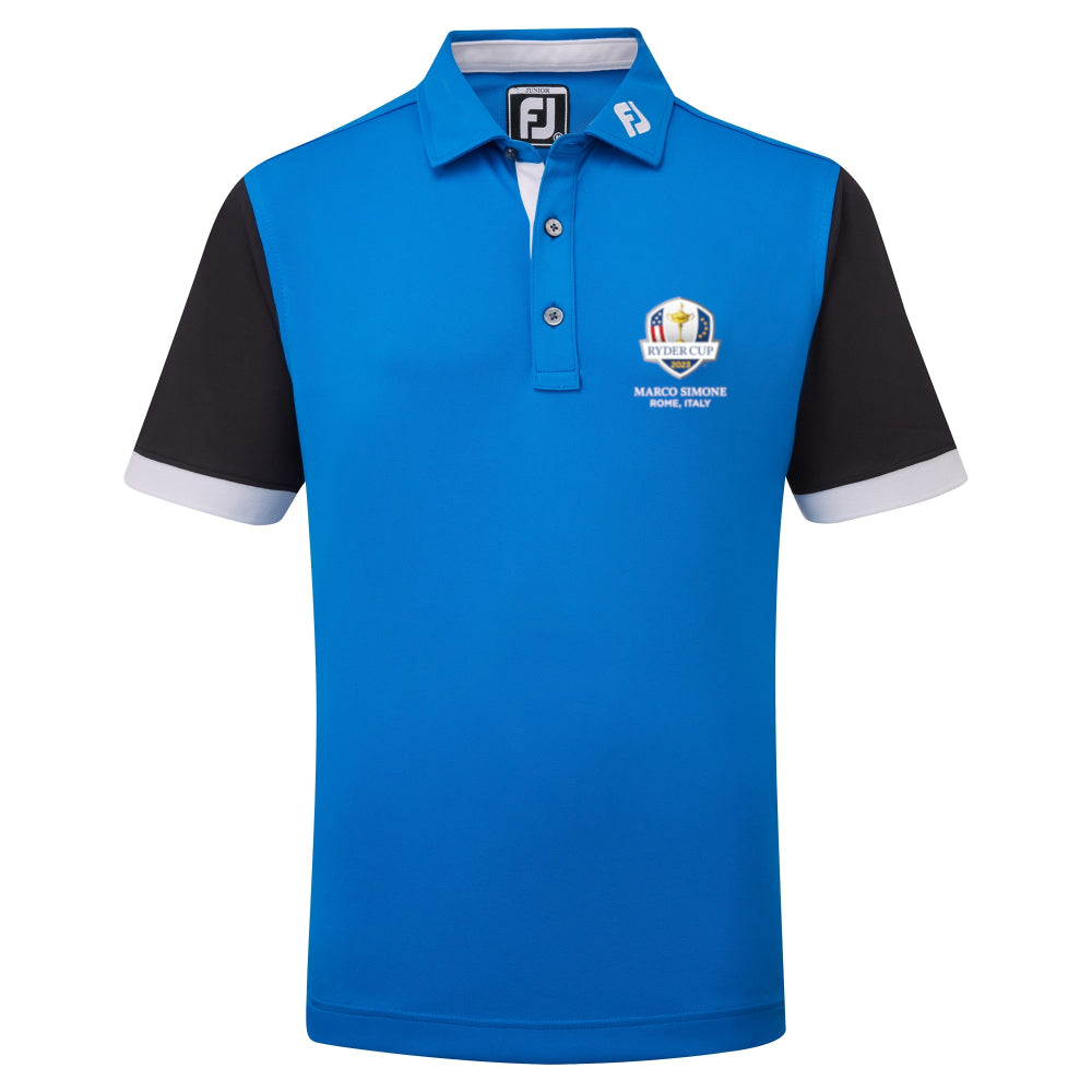 2023 Ryder Cup FootJoy Youth Blue/Black Polo Front