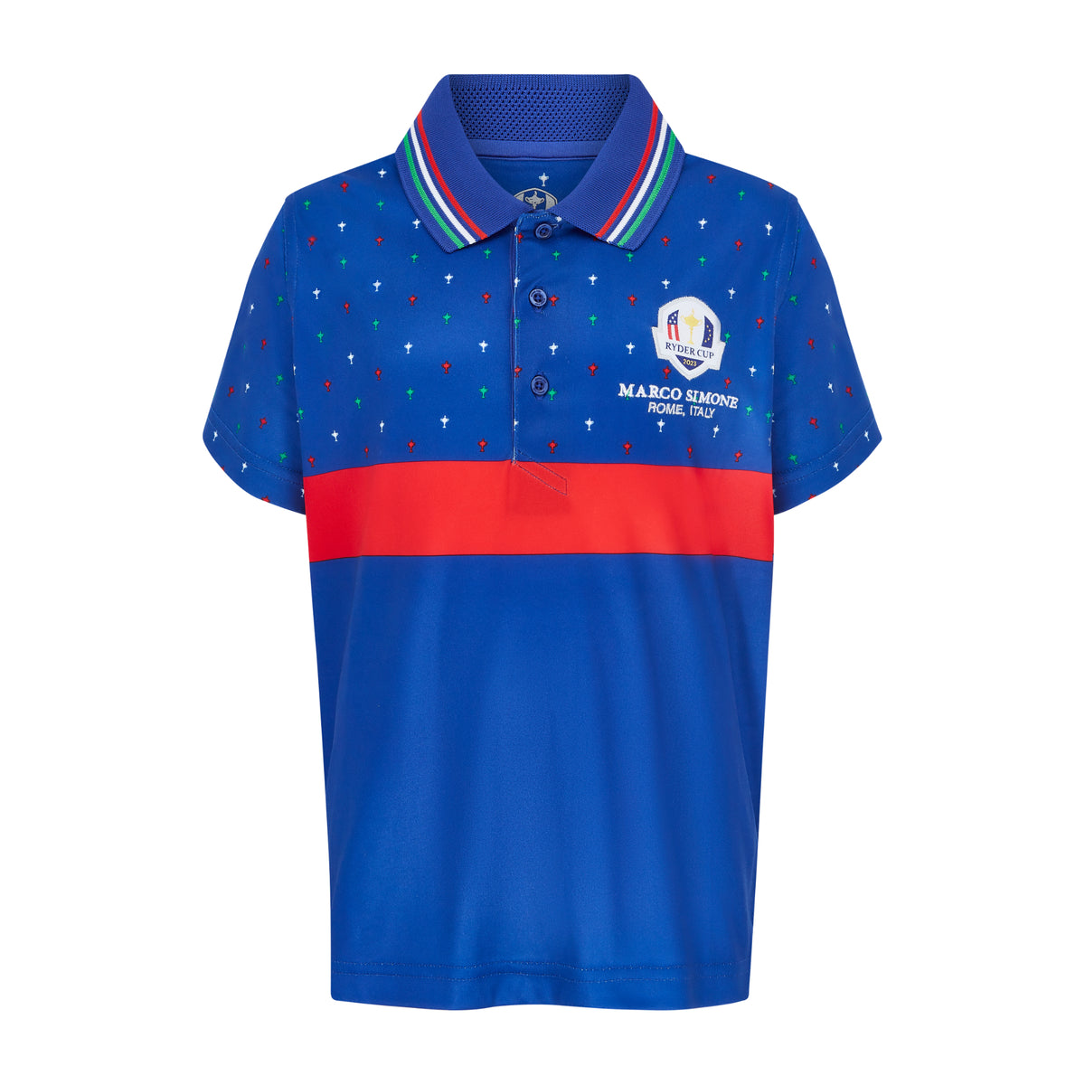 2023 Ryder Cup Rome Collection Youth Striped Print Polo Shirt