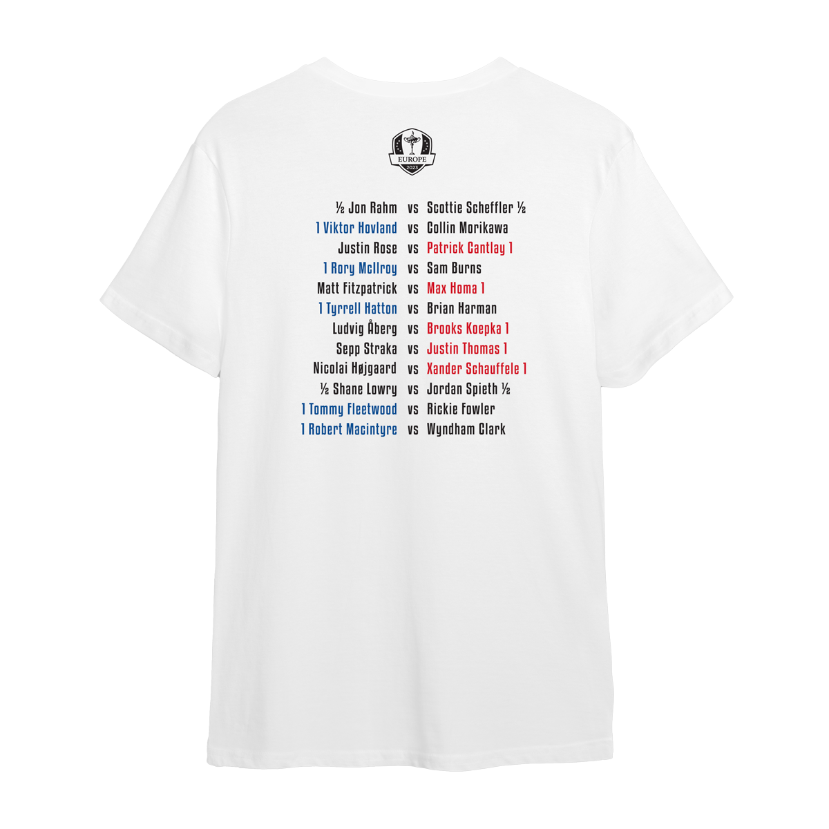 2023 Ryder Cup European Winner's Youth T-Shirt - Front