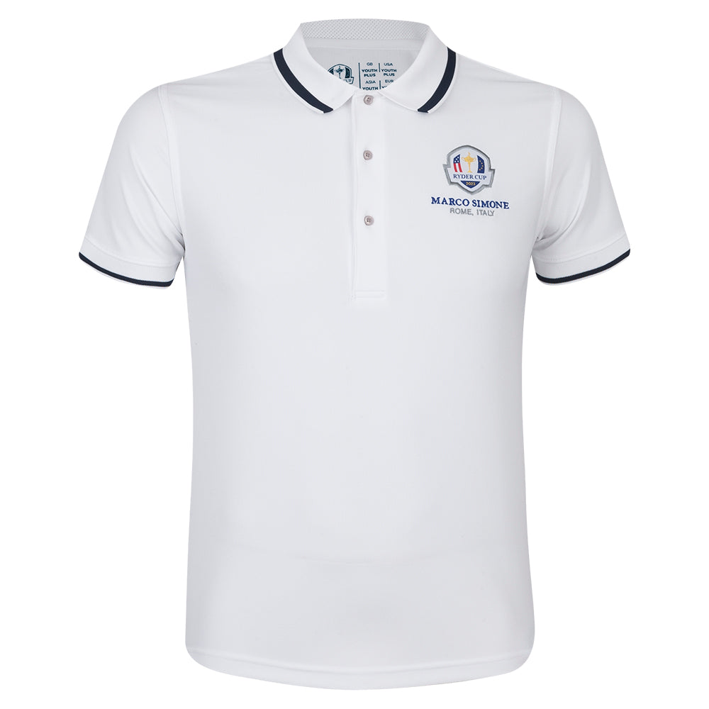2023 Ryder Cup Youth White Pique Polo - Front