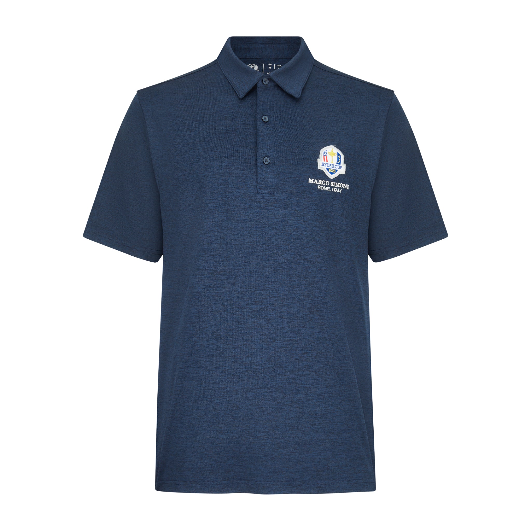 2023 Ryder Cup Men's Navy Marl Polo - The Official European Ryder Cup Shop