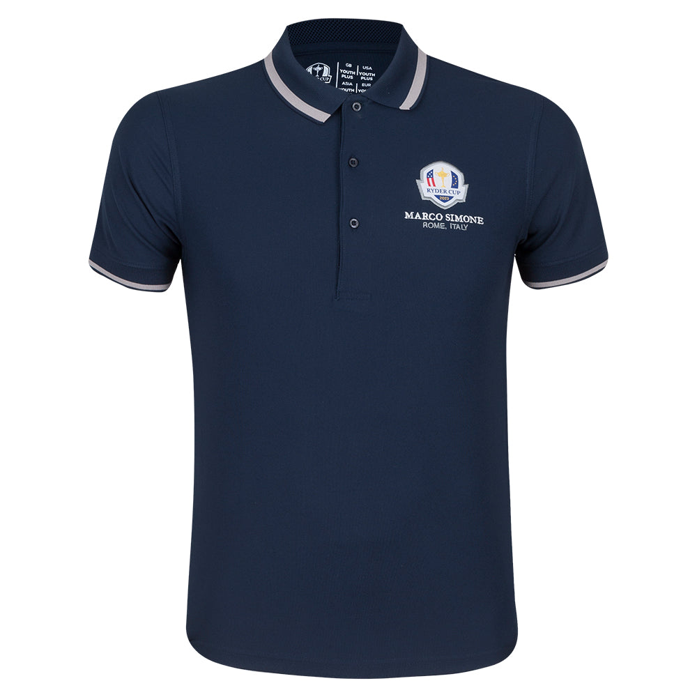 2023 Ryder Cup Youth Navy Pique Polo - Front