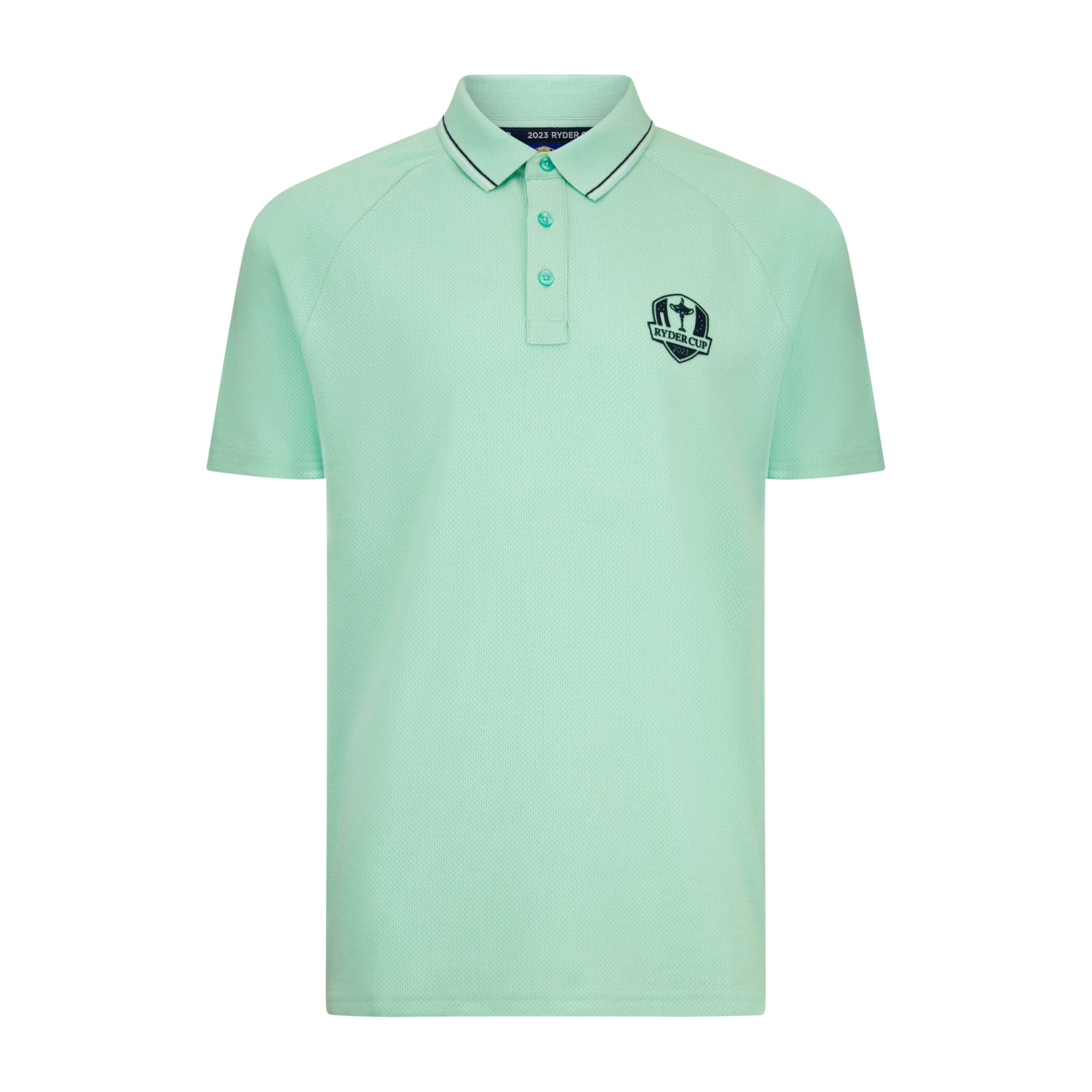 2023 Ryder Cup Men's Mint Green Polo Shirt - Front