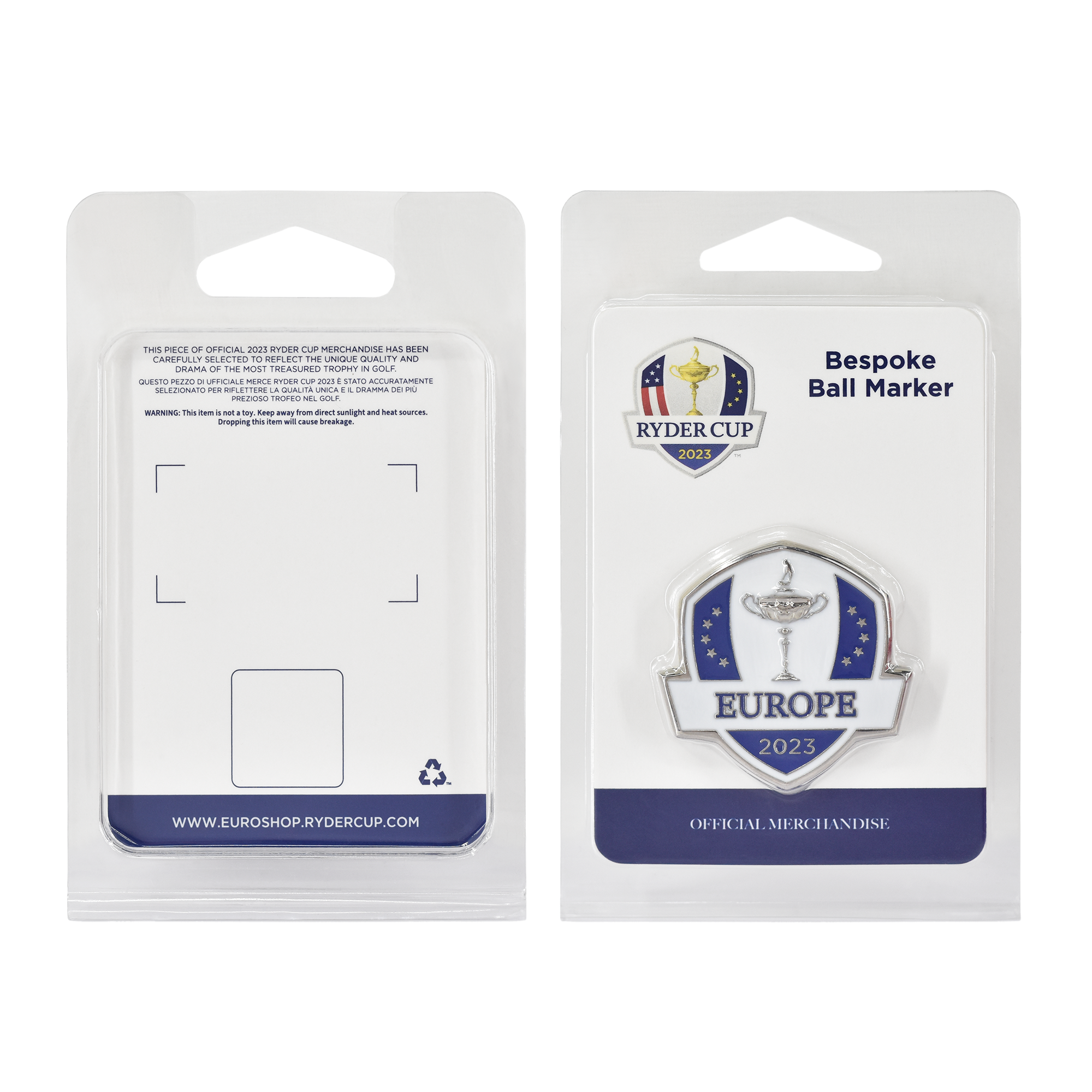 2023 Ryder Cup PRG Team Europe Ball Marker - Front
