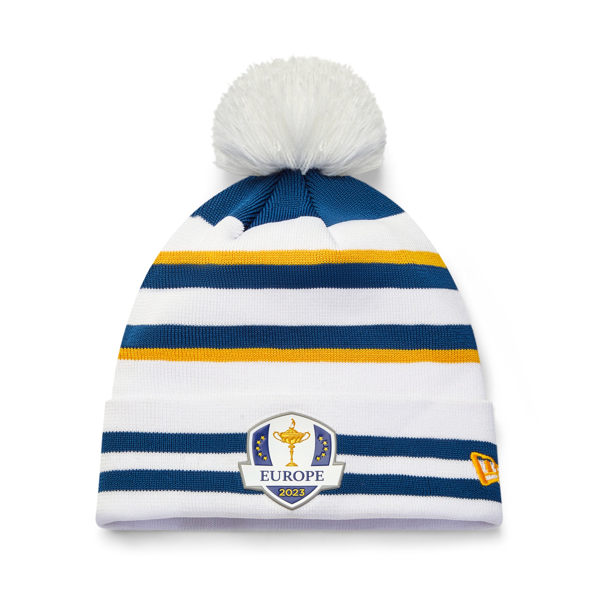 Official 2023 Ryder Cup New Era Sunday European Bobble - White - Front
