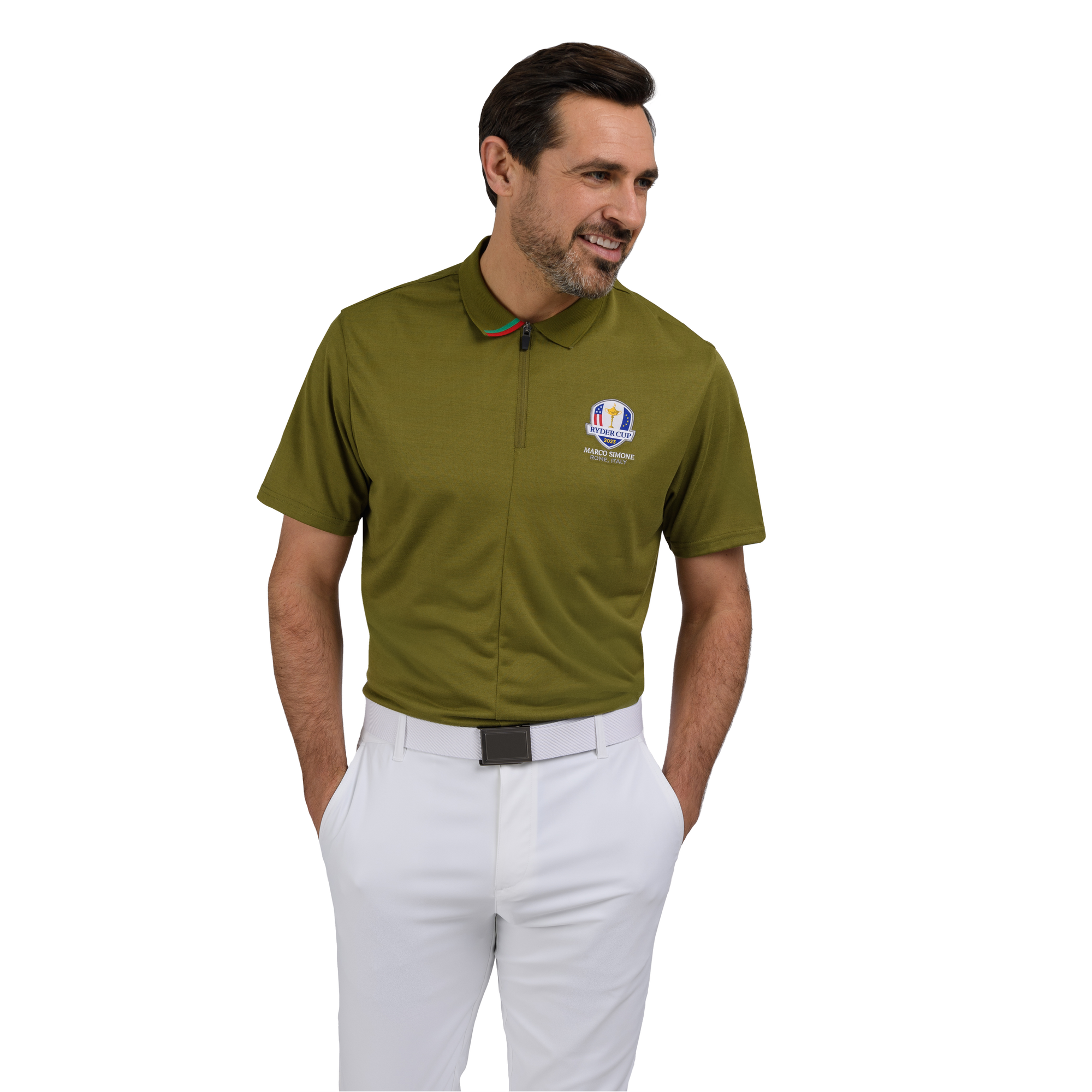 2023 Ryder Cup Rome Collection Men's Polo - Khaki - Front