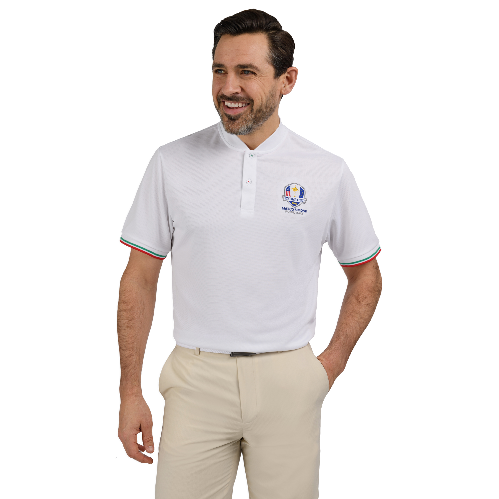 2023 Ryder Cup Rome Collection Men's Polo - White Front