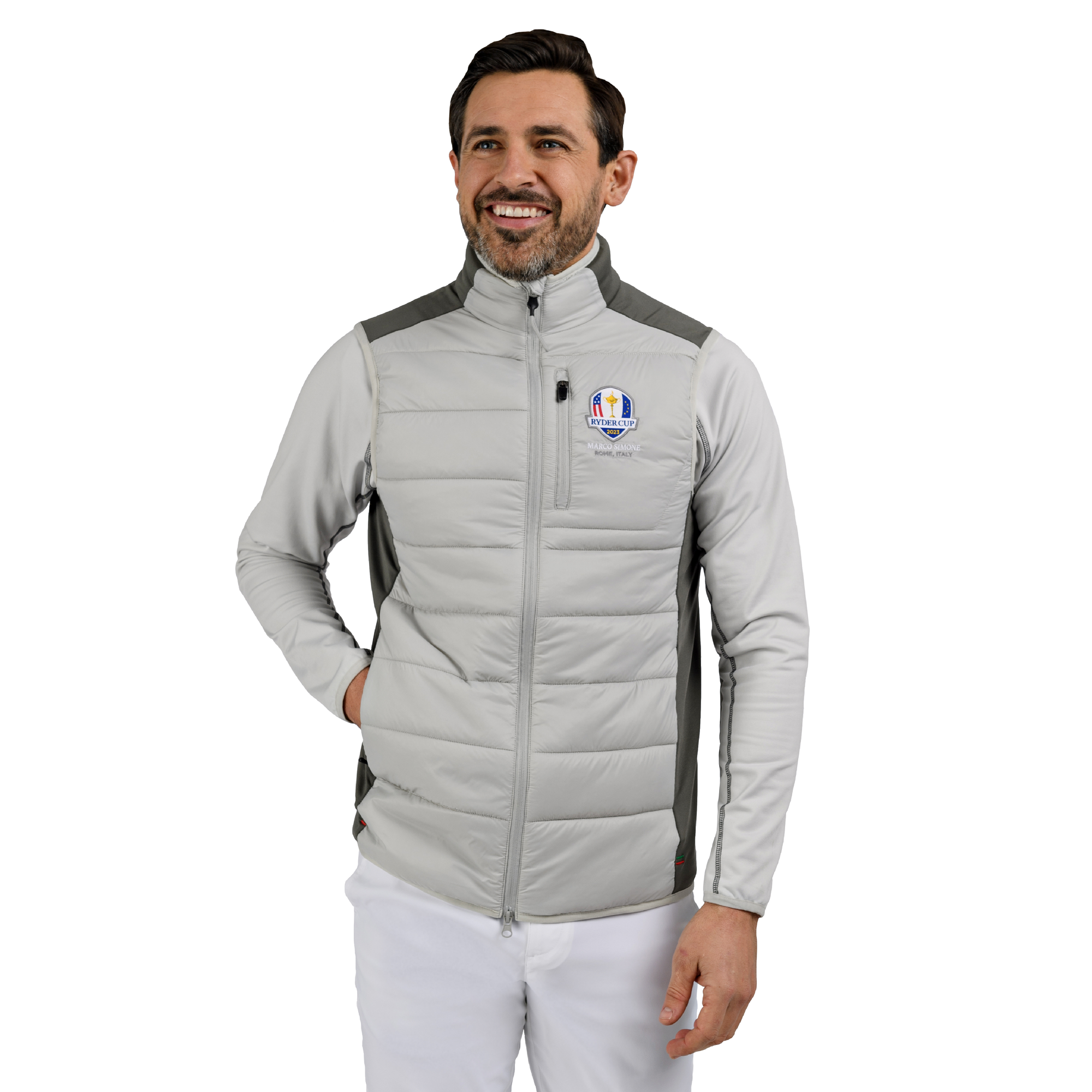 2023 Ryder Cup Rome Collection Men's Gilet - Light Grey - Front