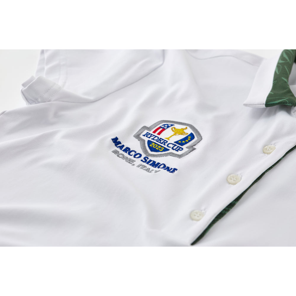 2023 Ryder Cup Chervò Womens White Polo - Badge Close-up