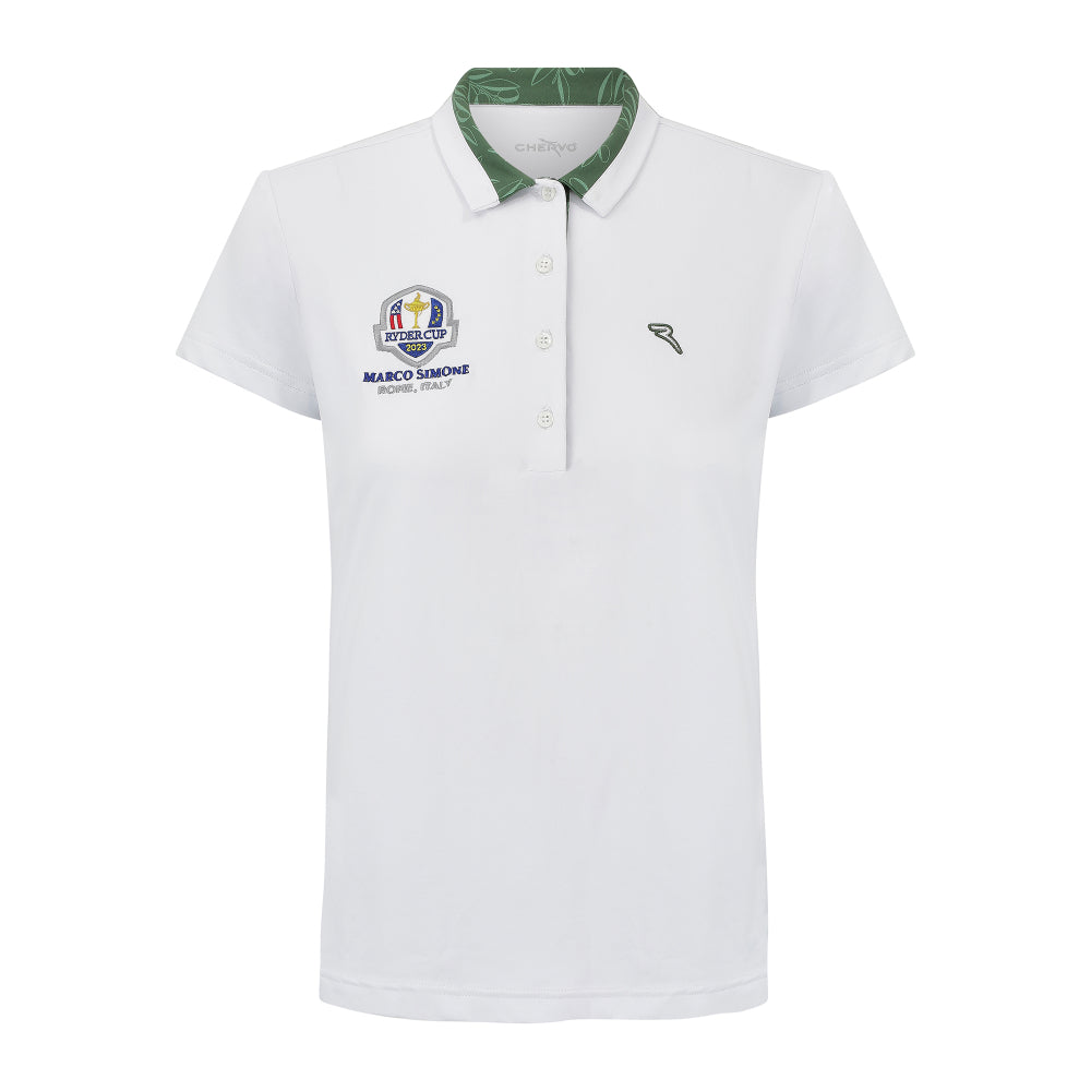 2023 Ryder Cup Chervò Womens White Polo - Front