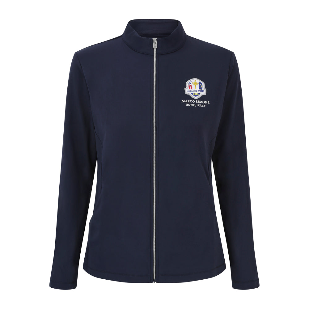 2023 Ryder Cup FootJoy Women's Navy Full Zip Mid Layer Front