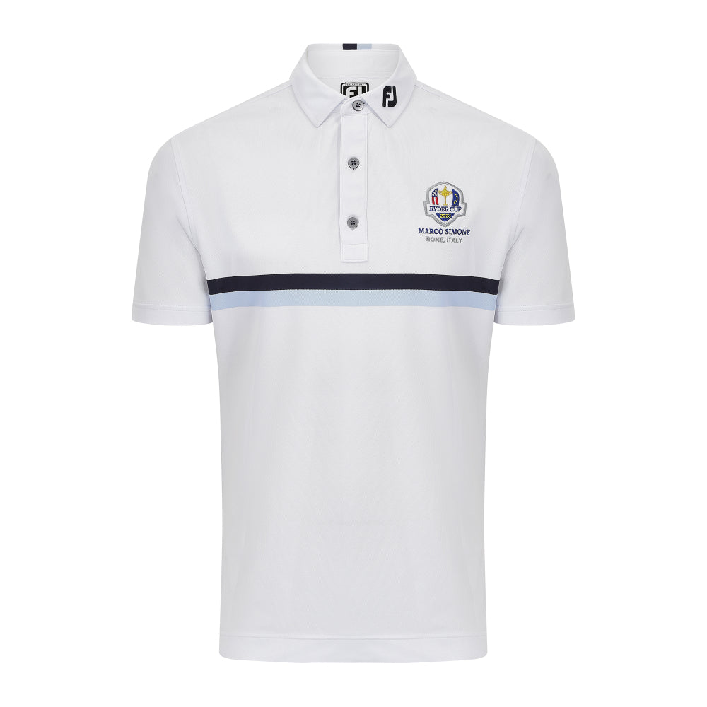 2023 Ryder Cup FootJoy Men&#39;s Chest Stripe Polo Shirt Front