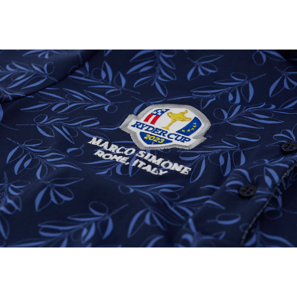 2023 Ryder Cup Chervò Womens Navy Polo - Badge Close-up