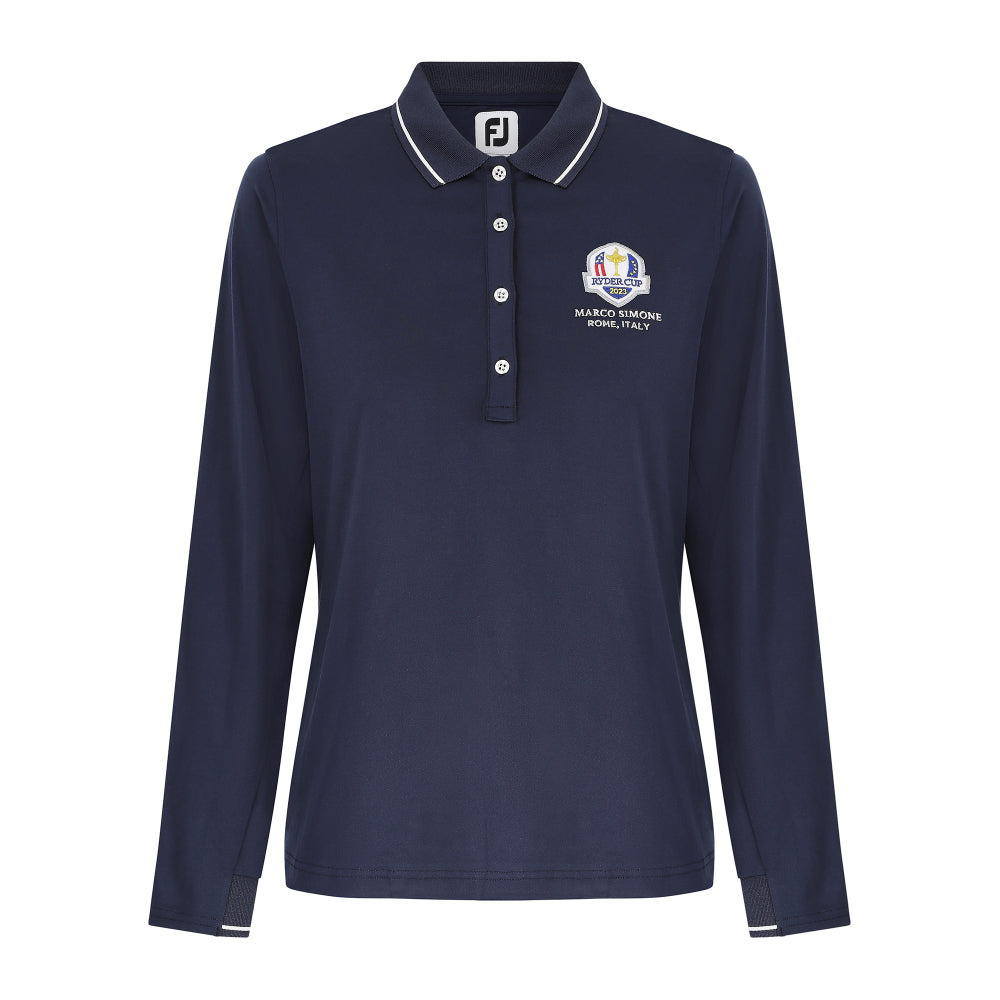 2023 Ryder Cup FootJoy Women&#39;s Long Sleeve Thermal Polo Shirt