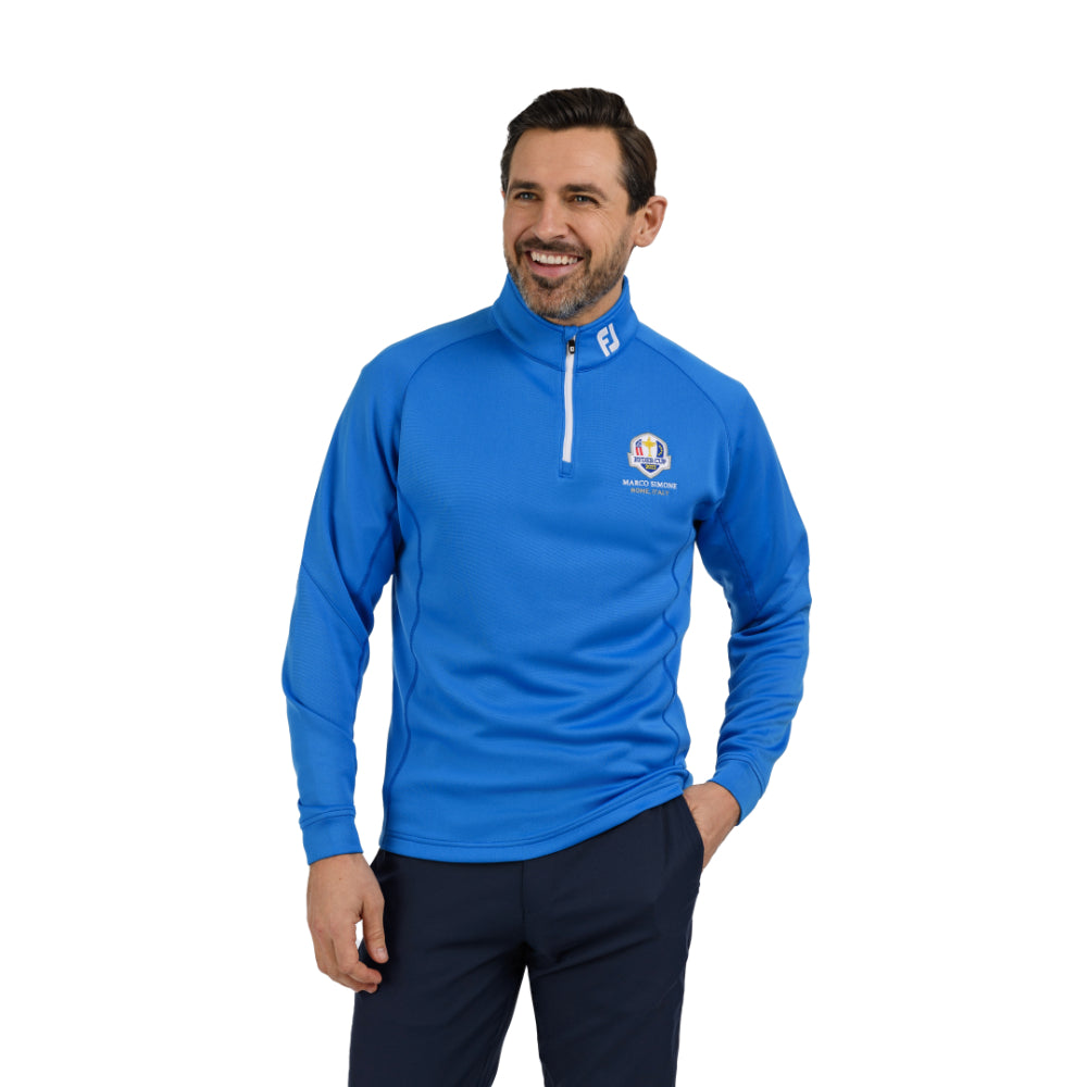 2023 Ryder Cup FootJoy Men's Cobalt Blue 1/4 Zip Mid Layer Front