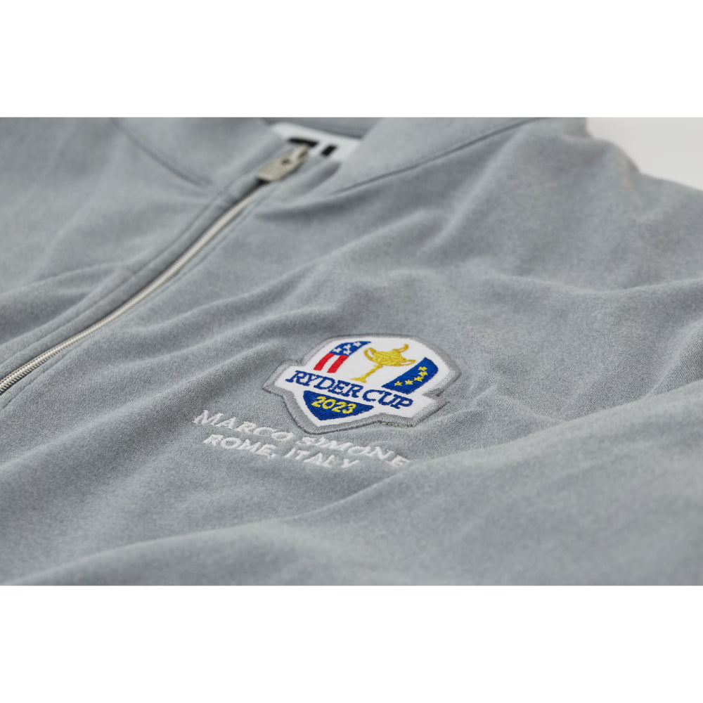 2023 Ryder Cup FootJoy Women&#39;s Heather Grey Full Zip Mid Layer - Badge Close-up