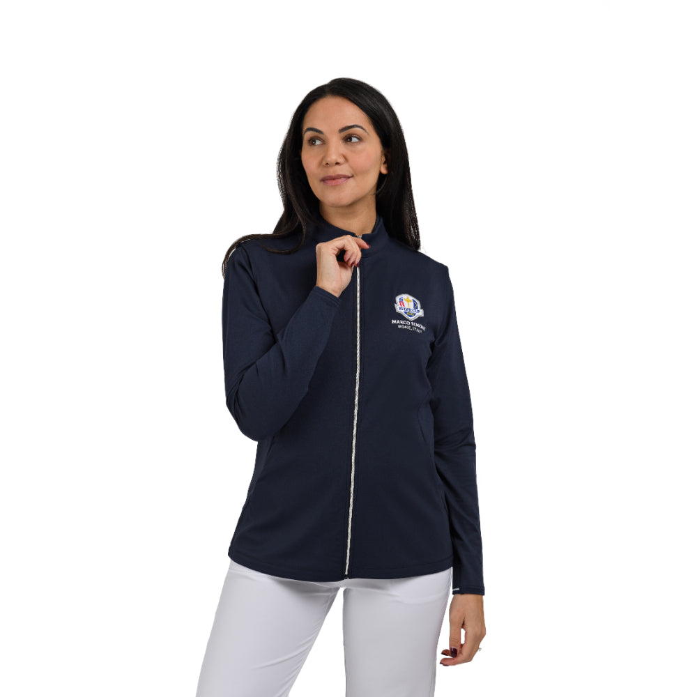 2023 Ryder Cup FootJoy Women's Navy Full Zip Mid Layer Front