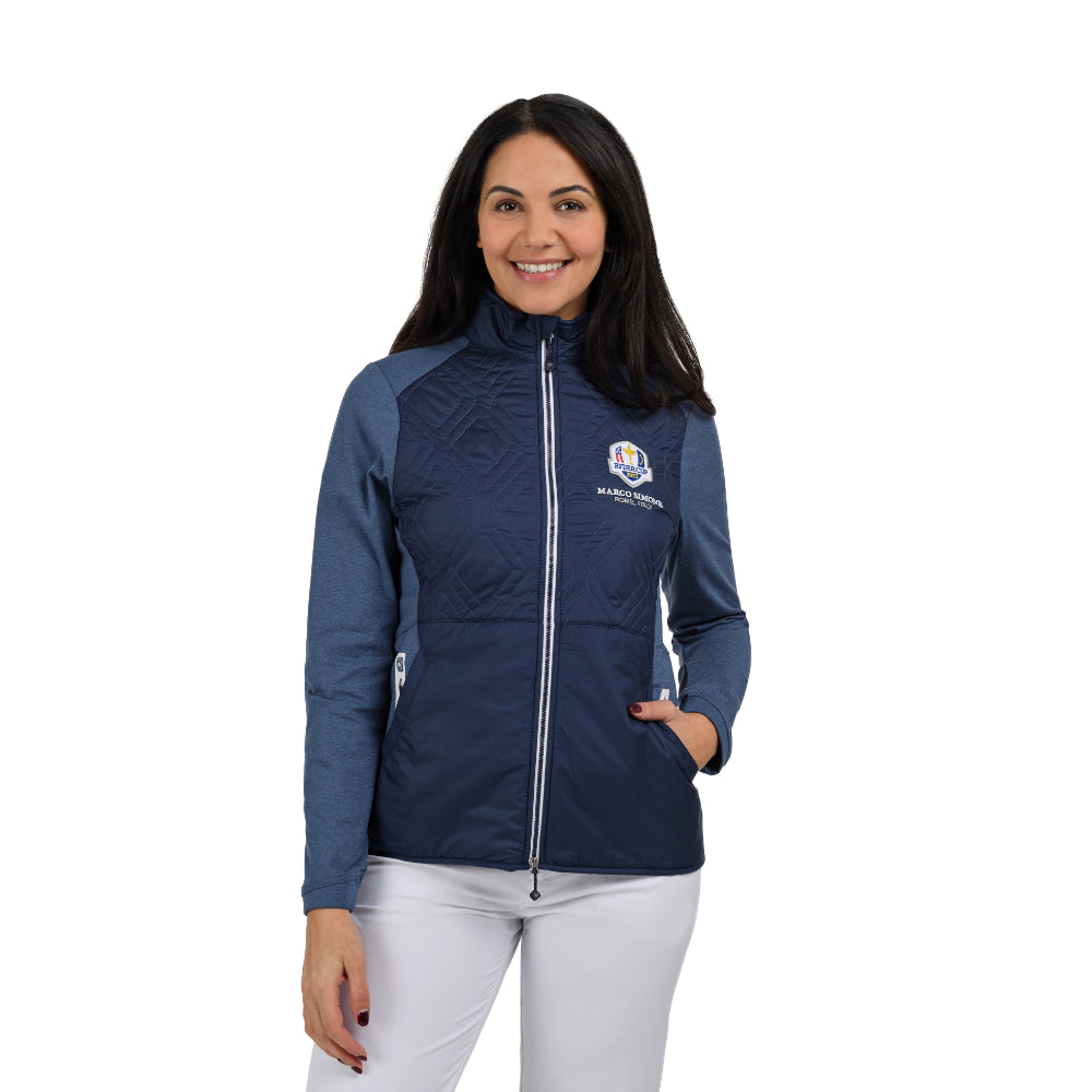 2023 Ryder Cup  Peter Millar Women's Madeline Hybrid Jacket - Navy - Front