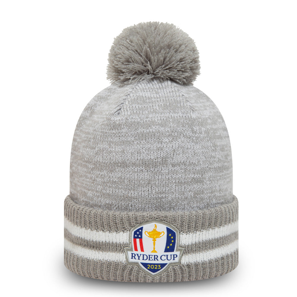 2023 Ryder Cup New Era Bobble Cuff Beanie - Grey - Front