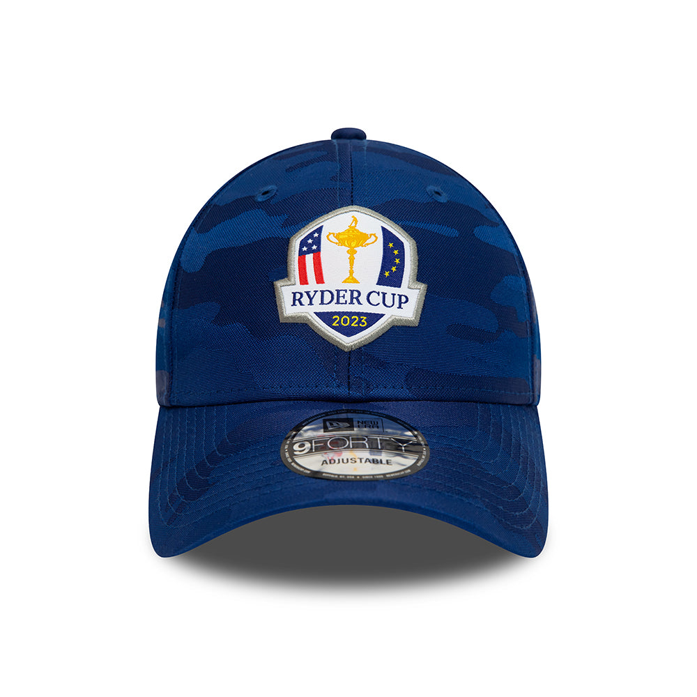 2023 Ryder Cup New Era 9FORTY Camo Cap - Blue Front