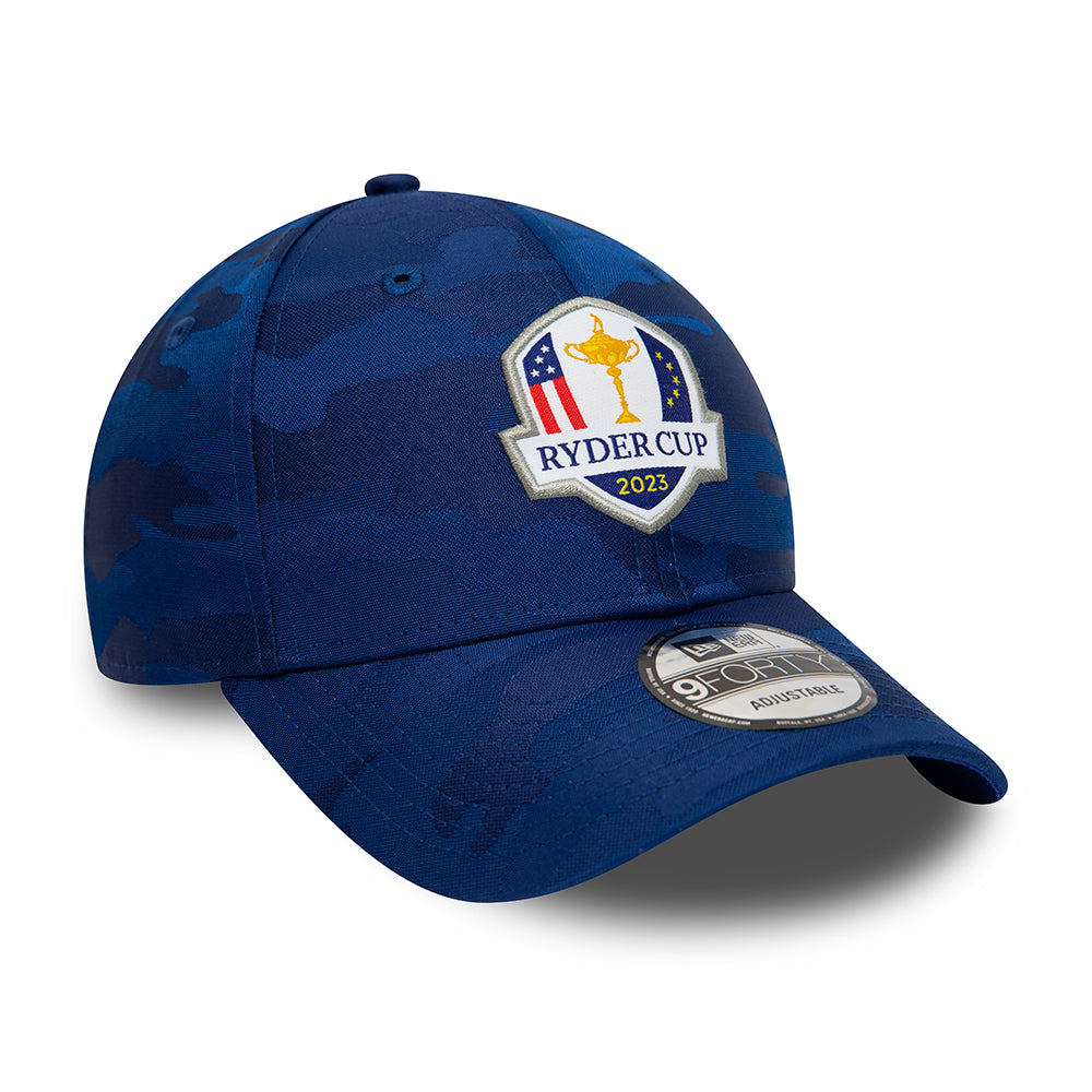 2023 Ryder Cup New Era 9FORTY Camo Cap - Blue Front Right