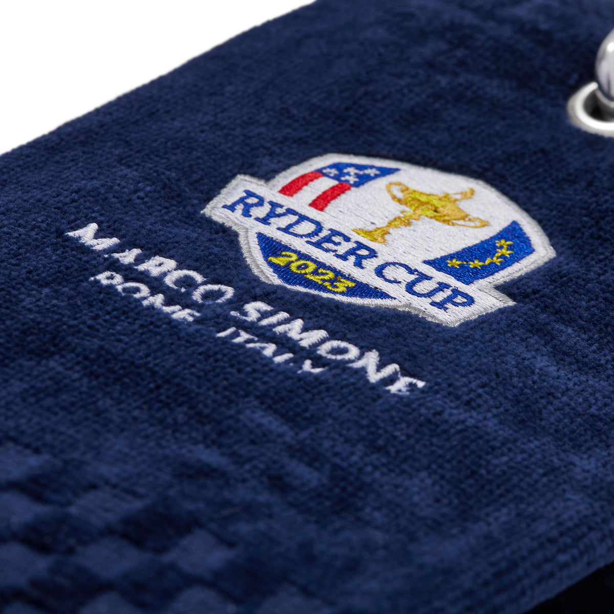 2023 Ryder Cup PRG Trifold Towel - Navy Badge Close-up